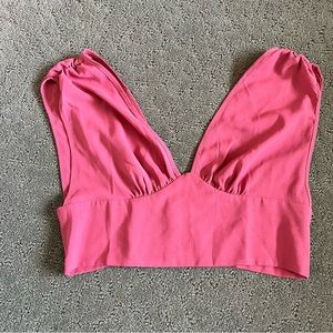 NWOT Women’s Shein Deep V Top size Small in Dusty Pink